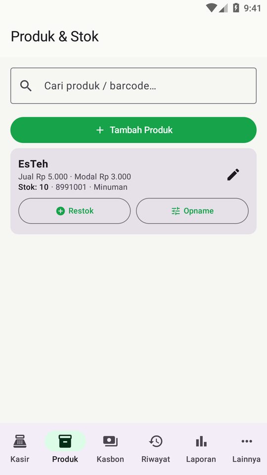 Layar produk & stok NgasirKita